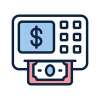 ATM machine icon with dollar sign and money symbols vector