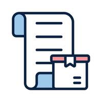 A scroll representing an order receipt or invoice document vector