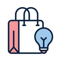 Shopping bag with a lightbulb for inspiration or ideas vector