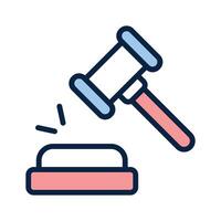 Gavel and block representing auctions or bidding events vector