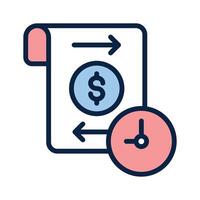Circular arrow with dollar symbol for refund transactions vector