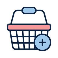 Icon for adding items to the shopping basket vector