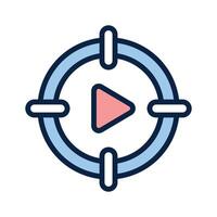 Play button icon for accessing instructional or tutorial videos vector