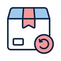 Icon for returning packages or orders in e commerce vector