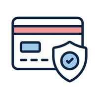 Icon representing secure payment methods with shield protection vector