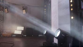 Dynamic Stage Lighting Techniques Combined with Atmospheric Visual Effects and Enhancements. Clip video