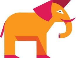 An elephant with a pink nose and a pink trunk vector
