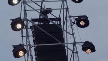 Comprehensive Stage Lighting Setup for a Memorable Outdoor Event or Festival Experience. Clip video