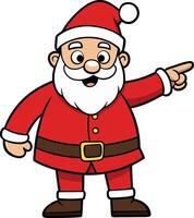 Santa claus cartoon pointing direction vector