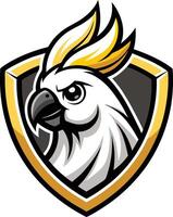 An eagle mascot with a yellow and black crest vector