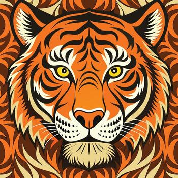 A tiger head with a pattern on it vector