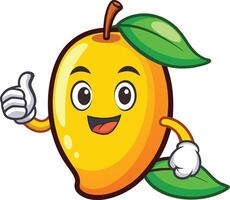Mango fruit mascot character illustration illustration vector