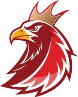 The head of an eagle with a crown on its head vector