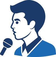 A man with a microphone in his hand vector