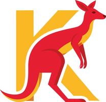 The kangaroo is standing on the letter k vector