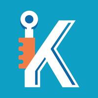 The k is in the middle of the letter k vector