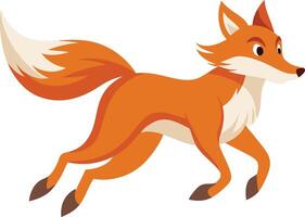 A cartoon fox running on a white background vector