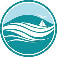 The logo for the ocean city boardwalk vector