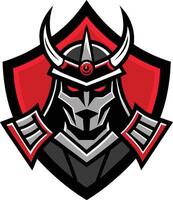 A samurai helmet with horns on it vector