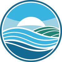 The logo for the ocean and waves vector