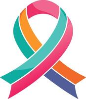 A colorful ribbon with a white background vector