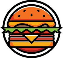 A hamburger icon in a circle on a white background vector