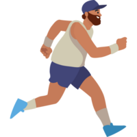 uma homem com uma barba e boné é corrida png