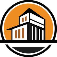 The logo for the company that makes the building vector