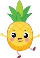 A cartoon pineapple character with arms outstretched vector