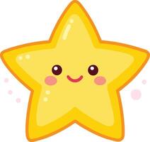 A cartoon star with a smile on its face vector