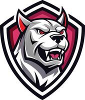 Mascot head of angry dog in a shield vector