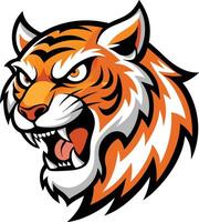 A tiger head with an angry expression vector