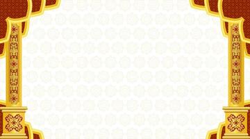 Islamic Banner Background with Pole and text space vector