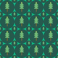 Geometric of Green Christmas tree in dot on Seamless Pattern vector