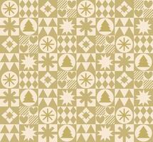 Geometric ornament Christmas in gold color. Seamless pattern vector