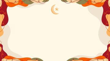 A frame with a crescent and stars on it vector