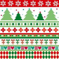 Ornament Christmas theme, red green on White background. Wrapping paper. . Seamless pattern vector