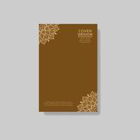 A brown cover design with a golden pattern vector