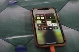 Smartphone Control Center on Colorful Surface photo