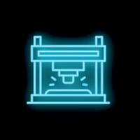 Neon sign of a laser cutter working on a material vector