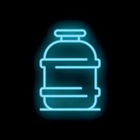 Glowing neon icon of water cooler for office or home on black background vector