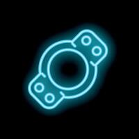 Neon toilet flange glowing on black background vector