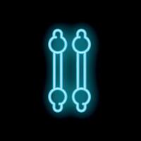 Neon icon of cotton swabs glowing on dark background vector