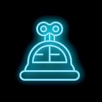 Neon icon of a classic wind up toy car with key on top vector