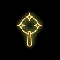 Neon magic wand shining on black background vector