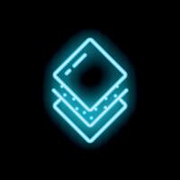 Neon icon of layers showing hierarchy and organization vector