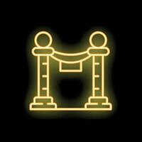 Neon yellow barrier rope separating access to important event vector