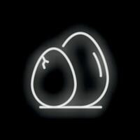 Neon icon of two eggs with one broken open vector