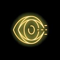 Neon eye showing concept of vision and sight vector