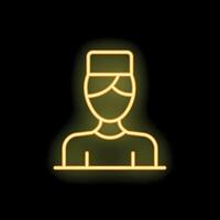 Neon style icon of a nurse wearing a scrub cap vector